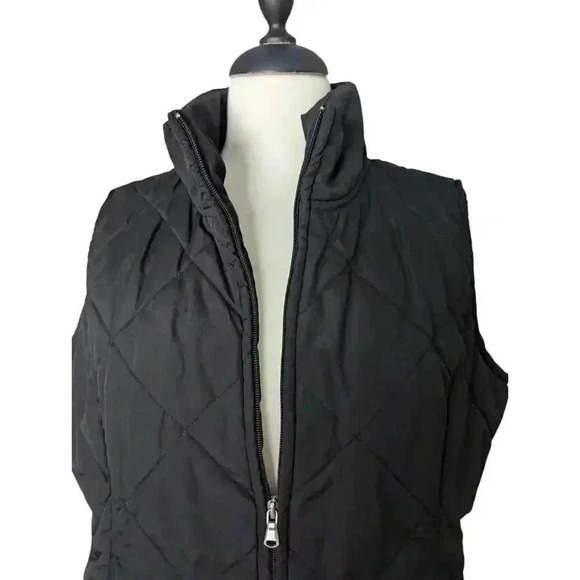SJB Active Women's Large Black Full Zip Quilted Outerwear Vest Double Pockets - Picture 2 of 8
